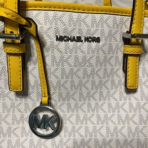Michael Kors, yellow, and white Crossbody purse